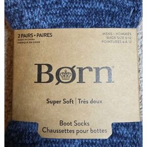 New Born Socks 2 Pair Men's Blue Super Soft Boot Socks Casual Activewear Classic